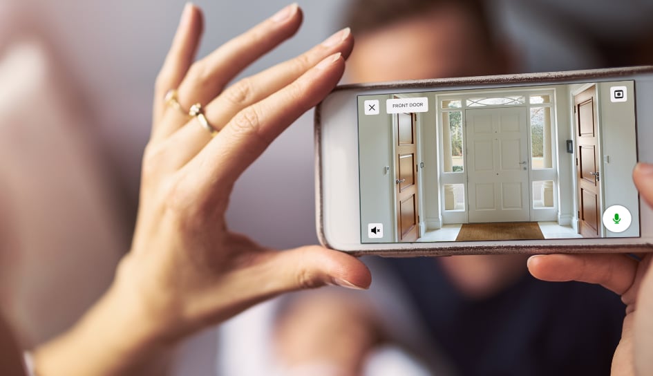 Cell phone screen of interior doorway